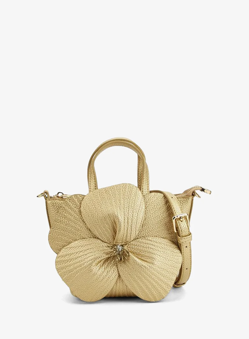 MISSY metallic Tote with flower detailing Ramadan Collection