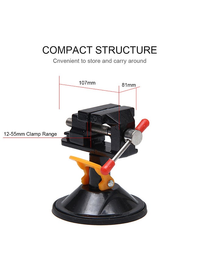 Generic - Mini Suction Vise Clamp Bench Clamp Universal Table Vise Vacuum Base 360 Degrees Swiveling for DIY Sculpture Craft Carving - Image 1
