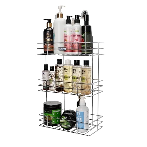 Wrolavi® Stainless Steel Bathroom Rack for Multipurpose Usage Big Size Shelf Holder for Kitchen & Bathroom Accessories (3 Shelf) - Image 2