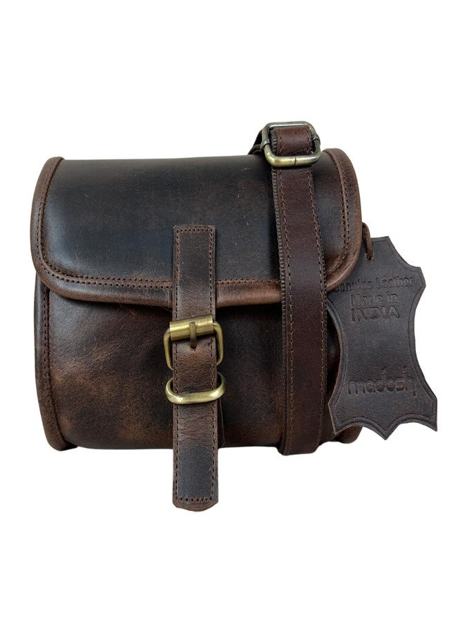 Madosh Genuine Leather Women’s Shoulder Brown Crossbody Flap Over Small Sling Side Purse, Brown, Mini - Image 1