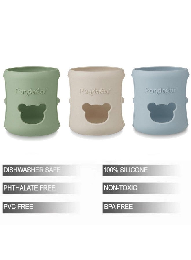 PandaEar 3 Pack Silicone Sleeves for Philips Avent Natural Glass Baby Bottles 4 oz, Shatterproof Anti-Breakage and Heat Resistant Bottle Holder, BPA-Free, Compatible with 4 oz Avent Glass Bottles - Image 3