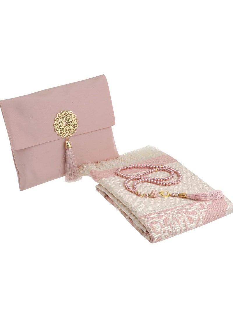 Muslim Prayer Rug with Tasbih and Portable Bag - Muslim Gift for Women Men Mubarak Islamic Box Soft Mat Islam Gifts Set for Ramadan Eid Hajj Travel Pray  - Image 1