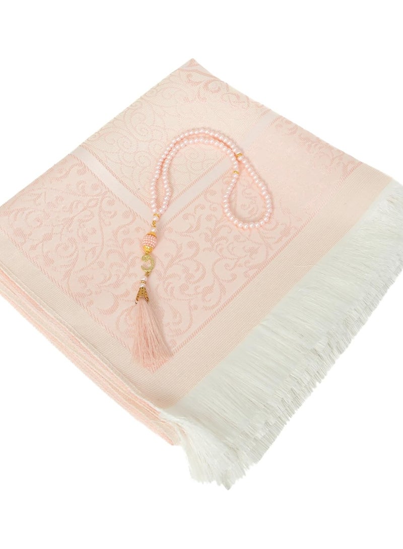 Muslim Prayer Rug with Tasbih and Portable Bag - Muslim Gift for Women Men Mubarak Islamic Box Soft Mat Islam Gifts Set for Ramadan Eid Hajj Travel Pray  - Image 3