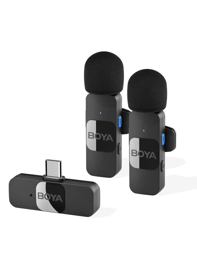 BOYA BY-V2 Dual Microphone USB-C Connector 2.4GHz Wireless Ultracompact Microphone System - Image 1