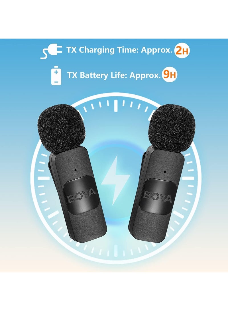 BOYA BY-V2 Dual Microphone USB-C Connector 2.4GHz Wireless Ultracompact Microphone System - Image 5