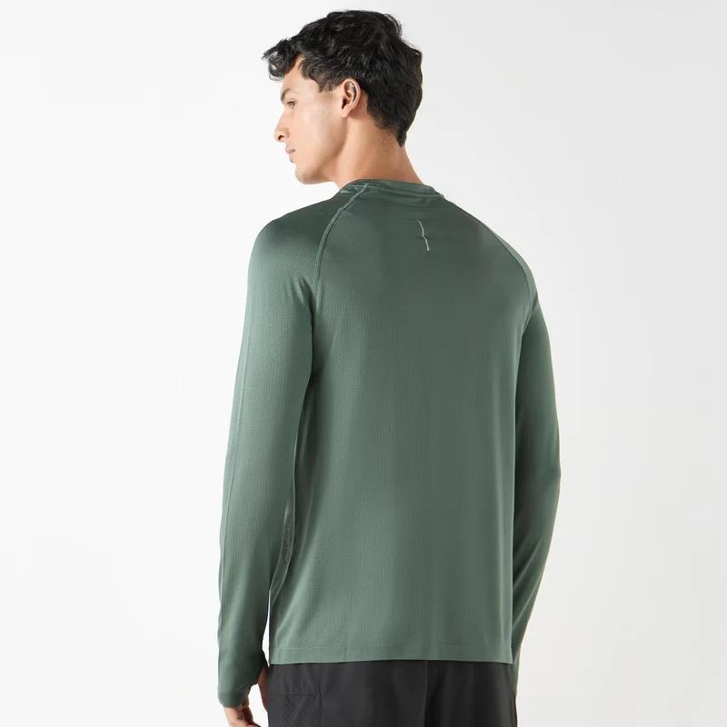 ADOT by Splash Textured Crew Neck T-shirt with Raglan Sleeves