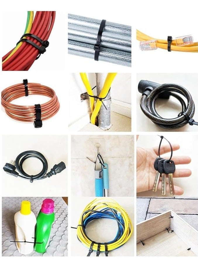 Nylon Cable Ties Black 100 Pieces Pack Durable Self-Locking Design Wire Ties Indoor Outdoor Use Zip Ties (4.8x250mm) - Image 2