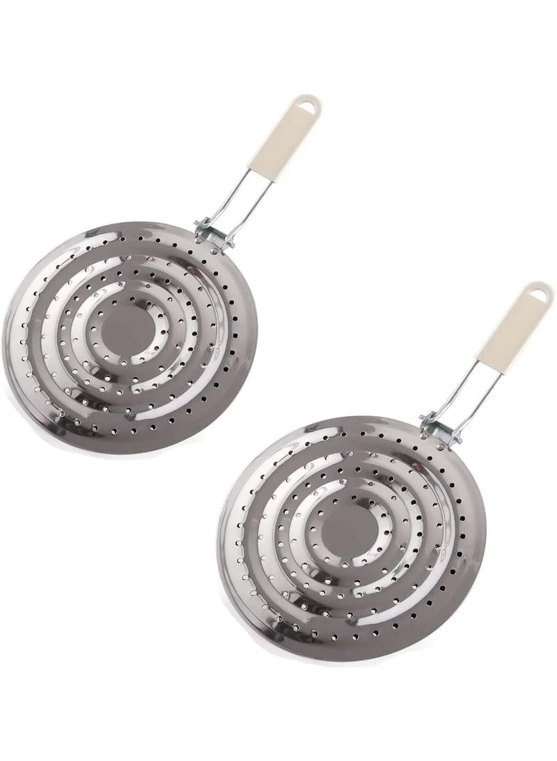SHAOZHEN 2 Pack Double Thickening Heat Diffuser Reducer Flame Guard Simmer Plate, Stainless Steel for Electric and Gas Stovetops - Image 3