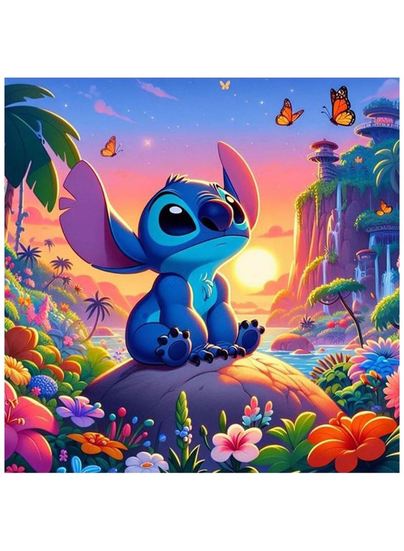 Stitch Diamond Art Painting Kits, Full Drill Diamond Dots Paintings for Beginners, Round 5D Paint with Diamonds Pictures Gem Art Painting Kits DIY Crafts Kits 11.8x11.8inch - Image 1