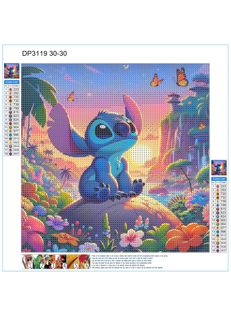 Stitch Diamond Art Painting Kits, Full Drill Diamond Dots Paintings for Beginners, Round 5D Paint with Diamonds Pictures Gem Art Painting Kits DIY Crafts Kits 11.8x11.8inch - Image 2