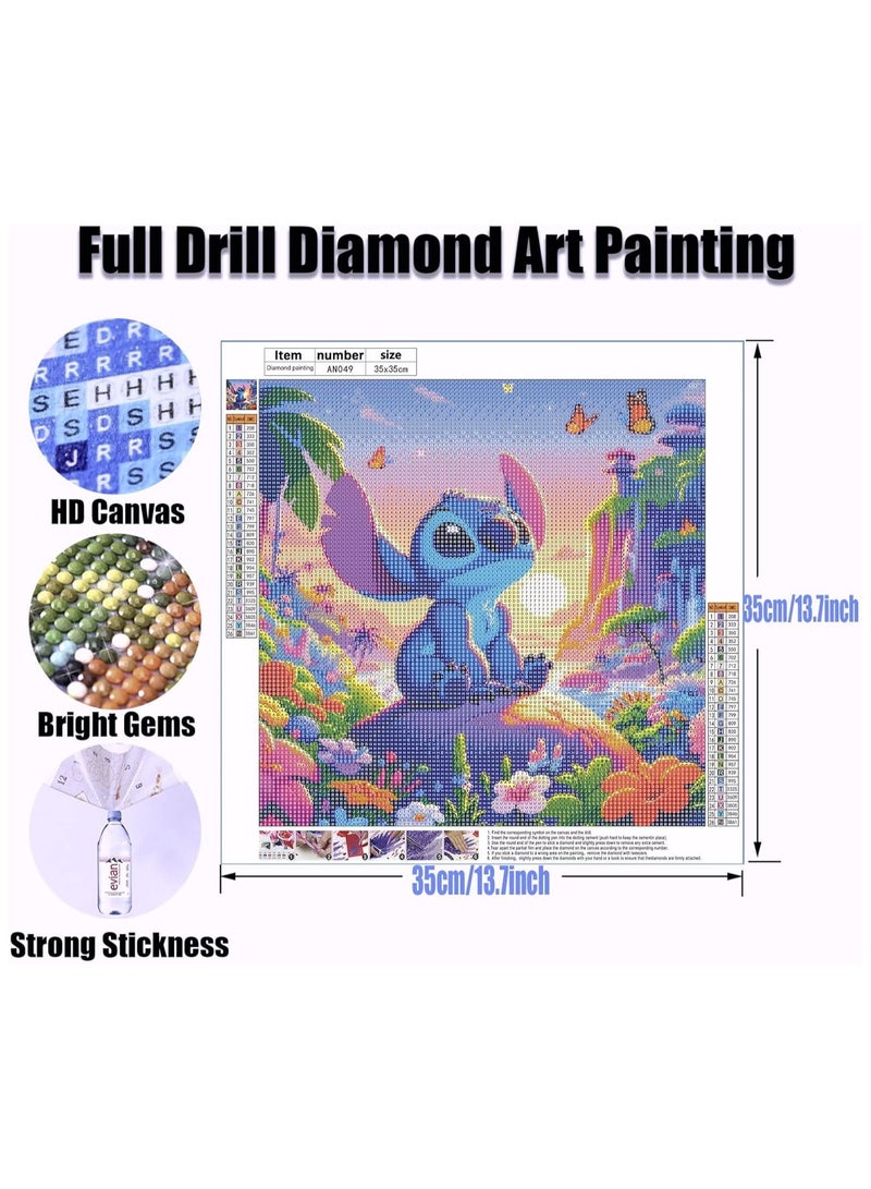 Stitch Diamond Art Painting Kits, Full Drill Diamond Dots Paintings for Beginners, Round 5D Paint with Diamonds Pictures Gem Art Painting Kits DIY Crafts Kits 11.8x11.8inch - Image 3
