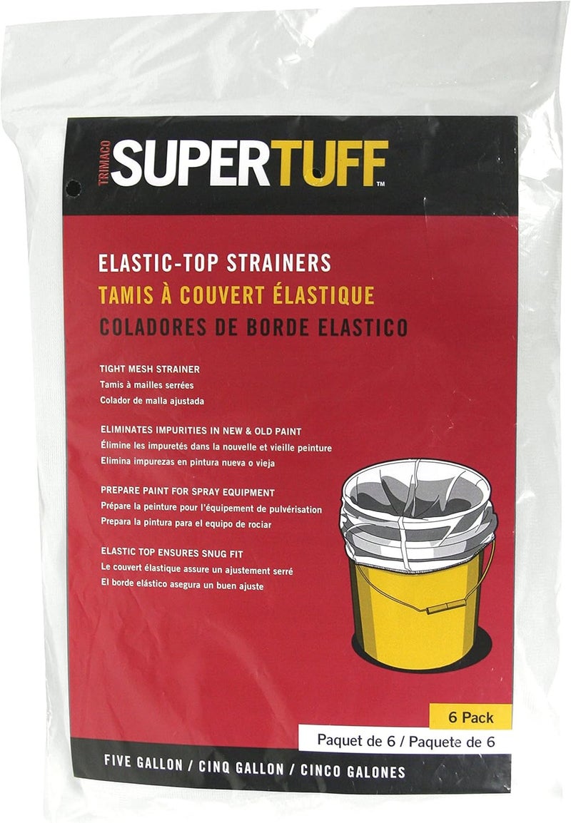 Trimaco SuperTuff Regular MeshElastic Top Bag Strainers 5 Gallon 6 Pack - Image 1
