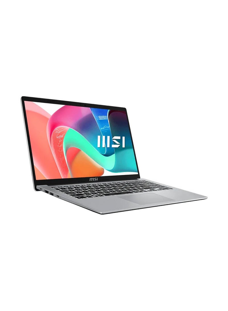 إم اس أي لابتوب حديث 15 F1MG بشاشة 15.6 بوصة عالية الدقة بالكامل / معالج Intel Core 5 120U / ذاكرة وصول عشوائي 8 جيجابايت / قرص صلب SSD بسعة 512 جيجابايت / معالج رسومات Intel / مع فأرة ألعاب Rapoo V16 أوربان سيلفر - Image 2