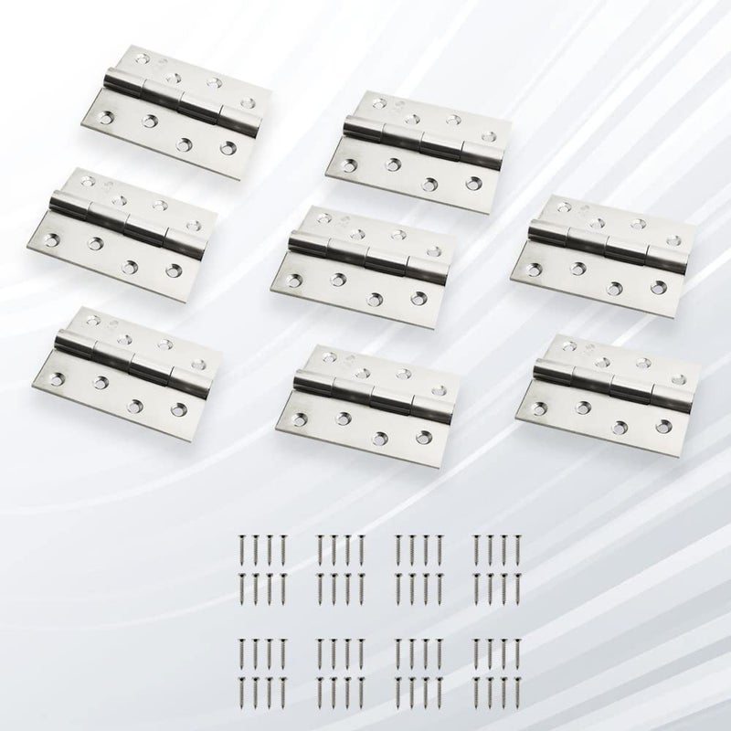 Volo Volo 4 inch x 3 inch x 3 mm Thicknes Extra Heavy Stainless Steel Premium Door Hinges Satin Silver FinishPack of 8Pcs  - Image 5