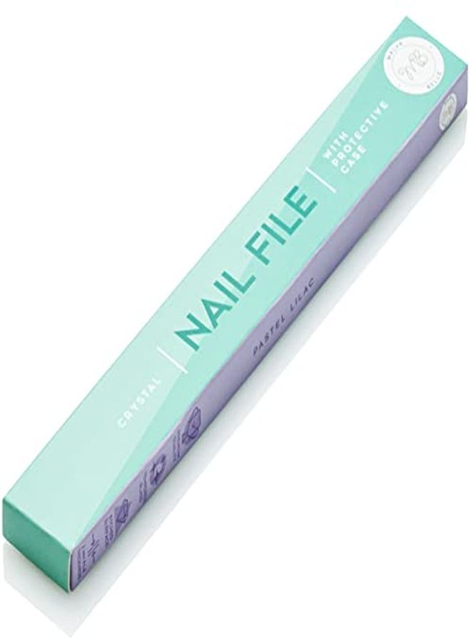 Malva Belle مبرد أظافر زجاجي L - مثالي للنساء والفتيات - زجاج مقسى مزدوج الجوانب يدوم طويلاً - أداة مهنية لتقليم الأظافر في الصالون للأظافر الطبيعية - مع علبة - ليلك باهت 2 مم - Image 2