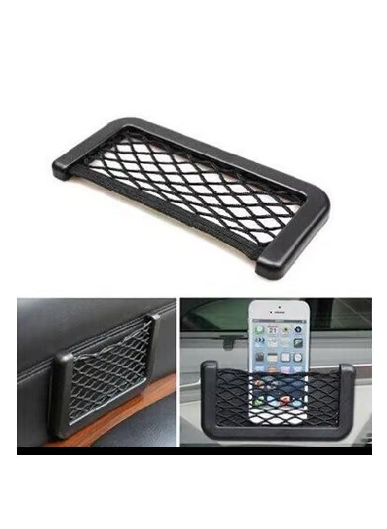 2-Pack Mesh Storage Bag, Smart Phone Organizer Holder with Ultra Clear Adhesive Frame, Car Visor Holder - Image 3