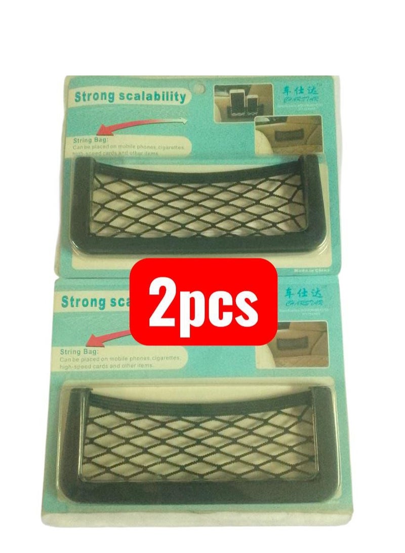 2-Pack Mesh Storage Bag, Smart Phone Organizer Holder with Ultra Clear Adhesive Frame, Car Visor Holder - Image 5