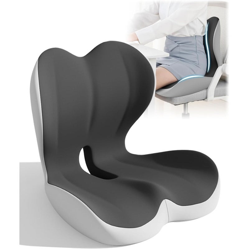 Seat Cushion Lumbar Support Pillow for Office Chair: Memory Foam Chair Cushion, Ergonomic Coccyx Cushion for Office Car Driver, Tailbone Pain Relief, Back andTailbone Support, Removable Cover - Image 1