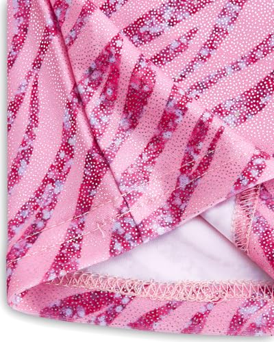 JiAmy Leotards for Girls Gymnastics, Long Sleeve Sparkly Dance Biketards with Shorts Ballet Tumbling Outfit for 3-4 Years Pink Zebra - Image 5
