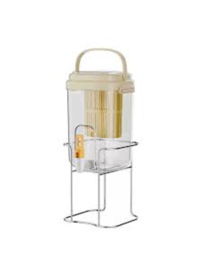 Clear Cold Beverage & Juice Dispenser with Spigot, Integrated Infuser, Tall Metal Stand with Drip Tray, and Top Carrying Handle - Image 3