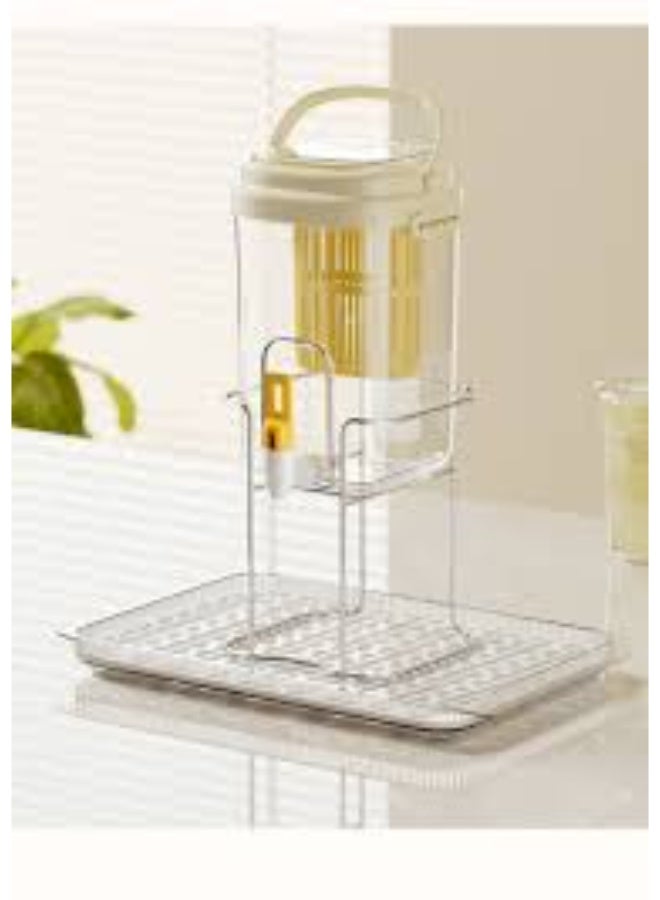 Clear Cold Beverage & Juice Dispenser with Spigot, Integrated Infuser, Tall Metal Stand with Drip Tray, and Top Carrying Handle - Image 2