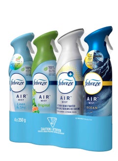 febreze 4-Piece Air Refresher In 4 Variety of Linen & Sky, Original Gin, Fresh Lemon/Kitchen, Ocean 4x250mL  - Image 2