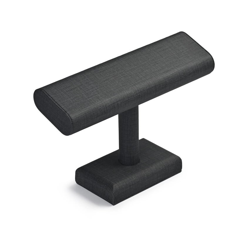Oirlv Premium Leather Watch Display Stand Tbar Showcase Jewelry Display Holder Home Chain Bracelet Bangle Organizer Black - Image 2