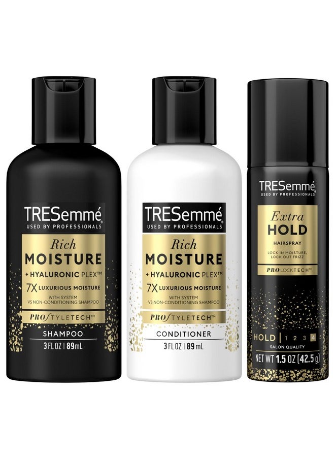 TRESemmé TRESemme Hair Care Travel Set - Rich Moisture Shampoo & Conditioner + Extra Hold Hairspray (3 Piece Set)  - Image 1