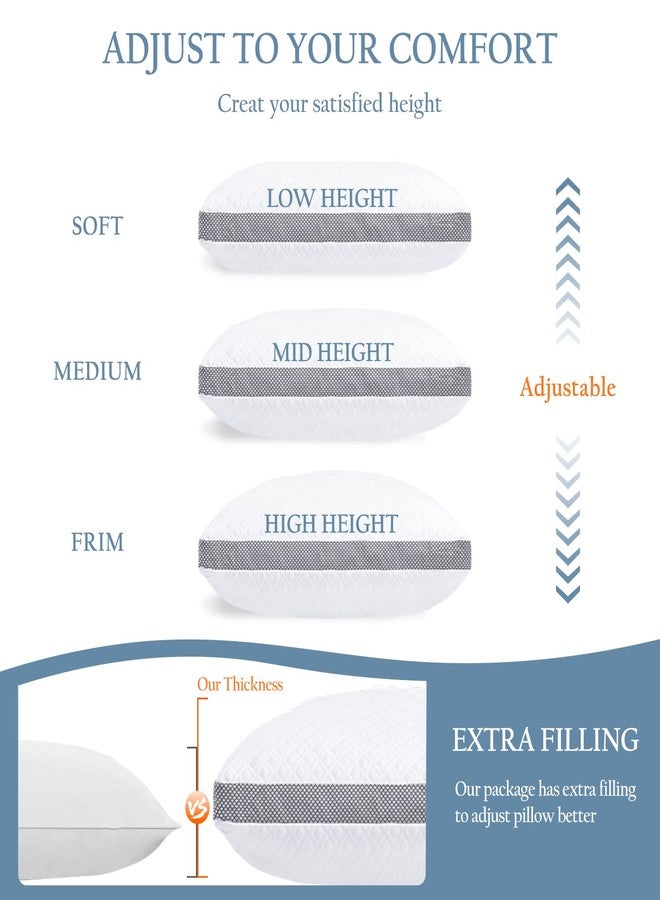 Luxe Linen Tencel Surface Pillow Polyester Inside, Shredded Memory Foam Adjustable Bed Pillow for Sleeping, Cooling Tencel Gusseted Pillows for Side Back Stomach Sleepers, Standard size 18"x26"（Pack of 1） - Image 3