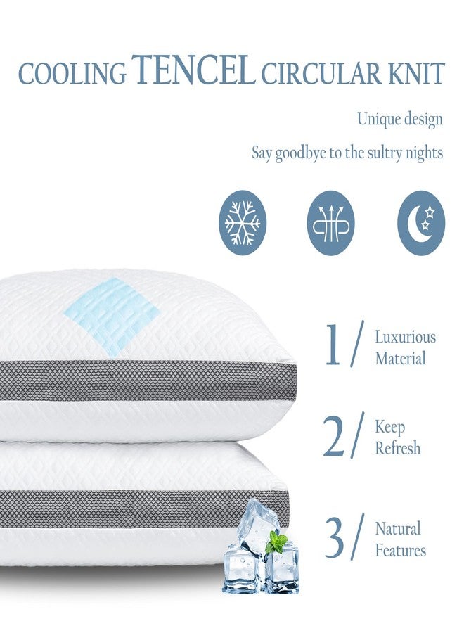 Luxe Linen Tencel Surface Pillow Polyester Inside, Shredded Memory Foam Adjustable Bed Pillow for Sleeping, Cooling Tencel Gusseted Pillows for Side Back Stomach Sleepers, Standard size 18"x26"（Pack of 1） - Image 4