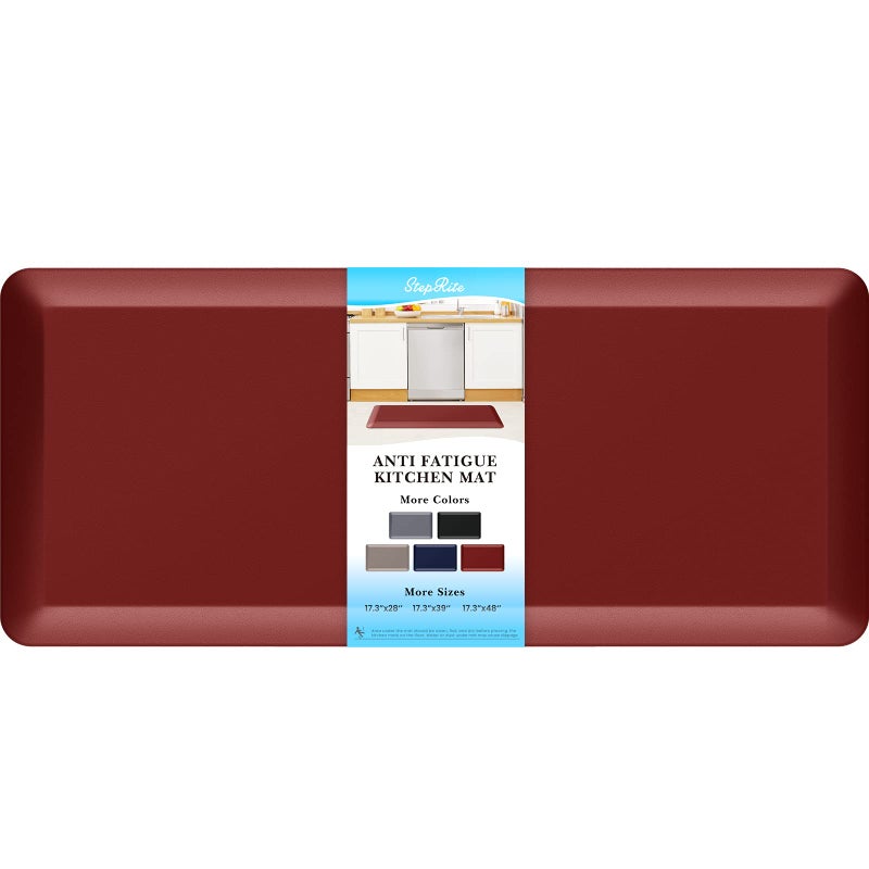 StepRite 45 Inch Thick Kitchen Mat Anti Fatigue Mat Kitchen Rugs Kitchen Decor NonSlip Stain Resistant Waterproof Kitchen Mats Desk Mat for Kitchen Office Workshop Red 17 x 39