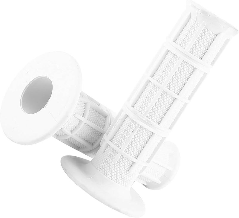 Ejoyous Motorcycle Hand Grips, 22mm 7/8 Universal Vintage Soft Rubber Handle Bar, Motorcycle Accessories Hand Grips for Motocross Scooter Dirt Bike (White) - Image 2