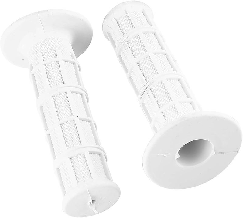 Ejoyous Motorcycle Hand Grips, 22mm 7/8 Universal Vintage Soft Rubber Handle Bar, Motorcycle Accessories Hand Grips for Motocross Scooter Dirt Bike (White) - Image 4