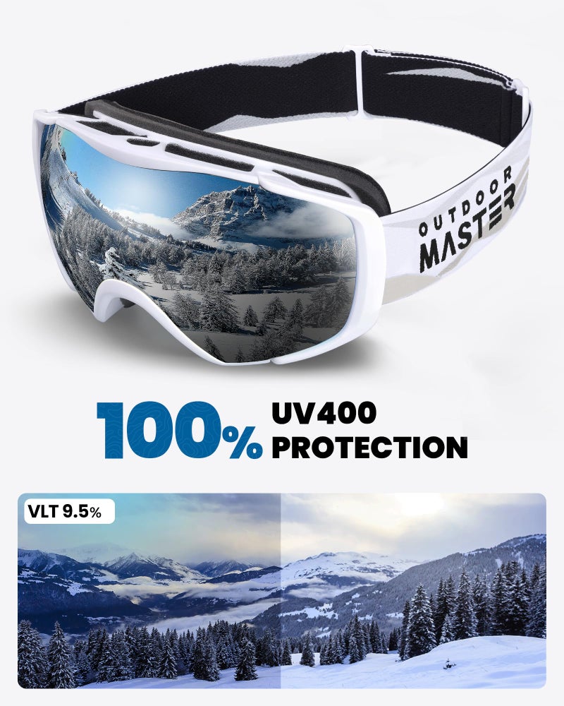 OutdoorMaster Ski Goggles with Cover Snowboard Snow Goggles OTG Anti-Fog for Youth Teenager, A02 Vlt 9.5% - Image 4