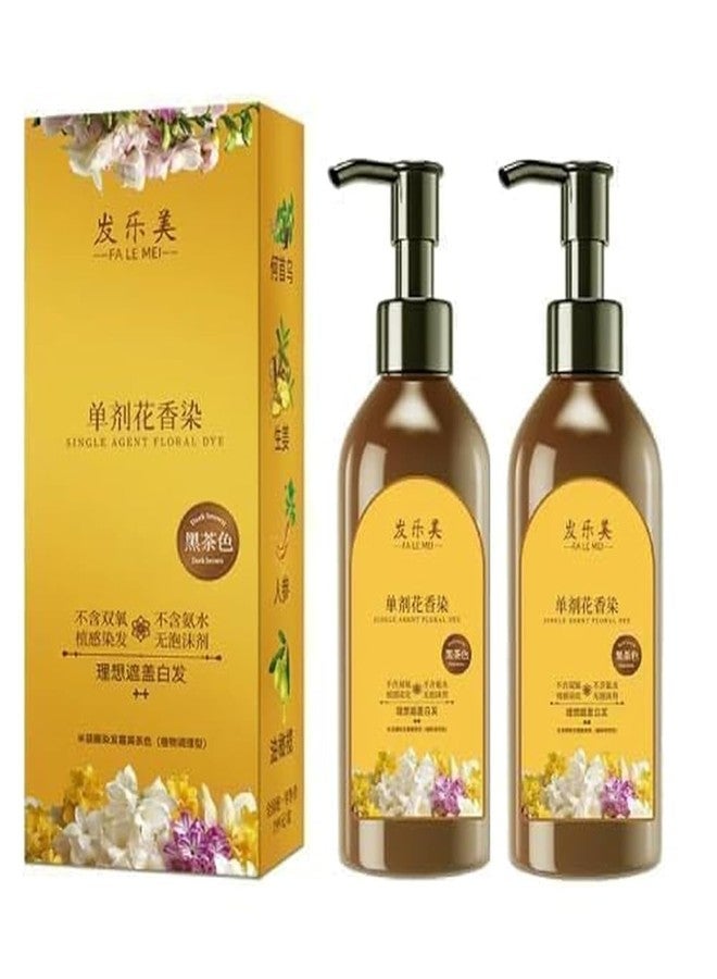 Single Agent Floral Dye Shampoo, Dark Brown, Plant-Based, Ammonia-Free, Covers Grey Hair (1) - Image 1