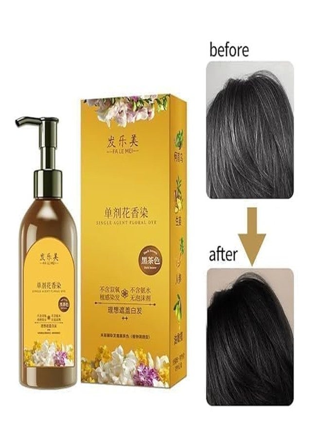 Single Agent Floral Dye Shampoo, Dark Brown, Plant-Based, Ammonia-Free, Covers Grey Hair (1) - Image 3