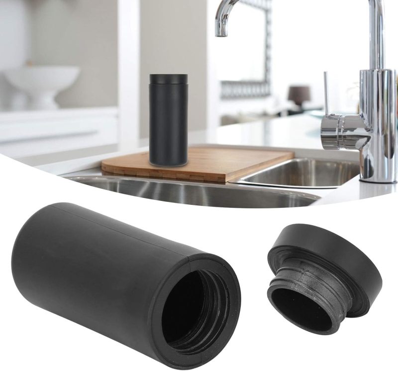 Dish Soap Dispenser: Black Silicone Squeeze Bottle - Countertop Liquid Soap Dispenser for Home Kitchen Bathroom Sink - Image 3