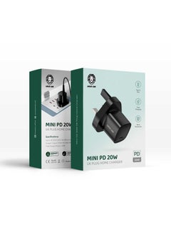 iPhone Mini Plug Home Charger UK PD 20W Type-C Port Fast Charging Compatible with iPhone 14/13/13 Mini/13 Pro/13 Pro Max /12/12 Mini/12 Pro/12 Pro Max/11/11 Pro - Black