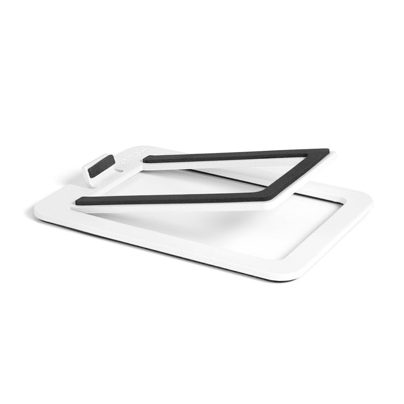 Kanto S2 Tilted Desktop Speaker Stands for Small Speakers & Compact 2â€-3â€ Studio Monitors | Supports 6 lbs | Damping Foam Padding | Pair | White - Image 4