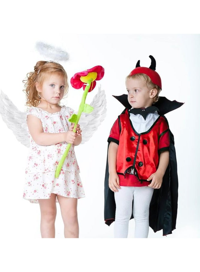 AUTOYSUR White Wings and Halo Magic Wand Feather Wing Costume Party  for Kids Girls Boy - Image 5