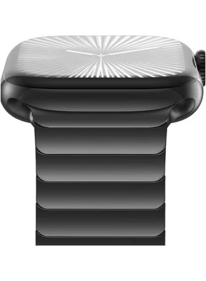 CHANCHY Stainless Steel Watch Band Compatible with Apple Watch Ultra & Series 8/7/6/5/4/3/2/1 – Metal Strap with Folding Clasp for 49mm, 45mm, 44mm, 42mm Sizes – Premium Black Replacement Bracelet for Men – Durable & Stylish Smartwatch Accessory - Image 2