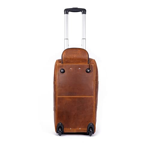 KomalC Leather Rolling Travel Duffle Bag for Men Women 21 inch with wheels Sports Overnight Weekend Duffel Gym Cabin Holdall with wheels for easy carry - Image 5