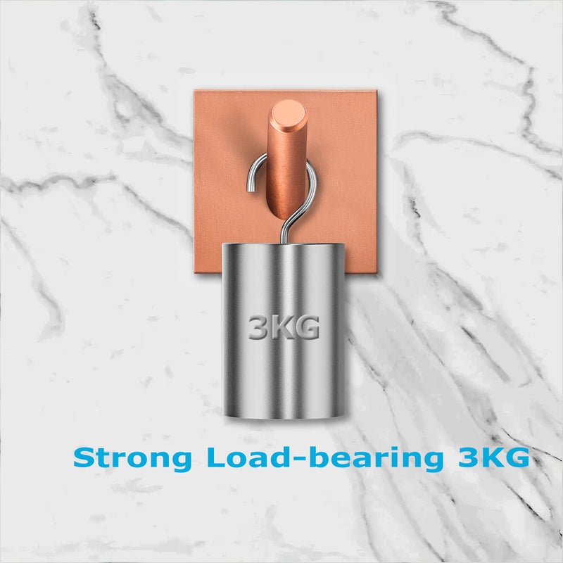 DOCOSS خطاطيف دوكوس من الفولاذ المقاوم للصدأ باللون الوردي الذهبي ذاتية اللصق للاستخدام الثقيل لتعليق المناشف وملابس الحائط، حزمة من 4 - Image 4