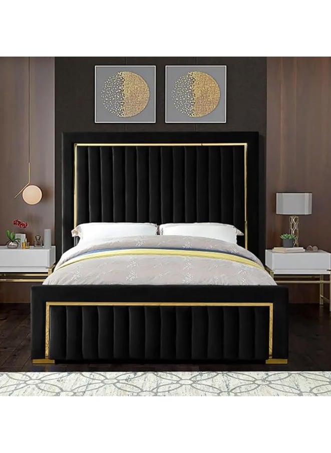 Poppins Home Poppins HOME Modern luxury high back double wedding bed (Black)  - Image 1