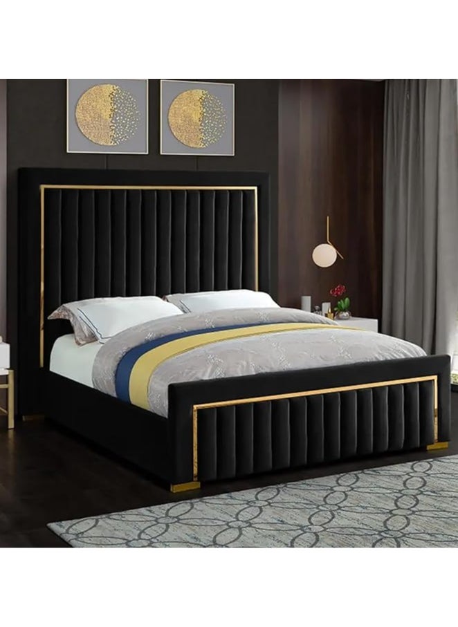 Poppins Home Poppins HOME Modern luxury high back double wedding bed (Black)  - Image 2