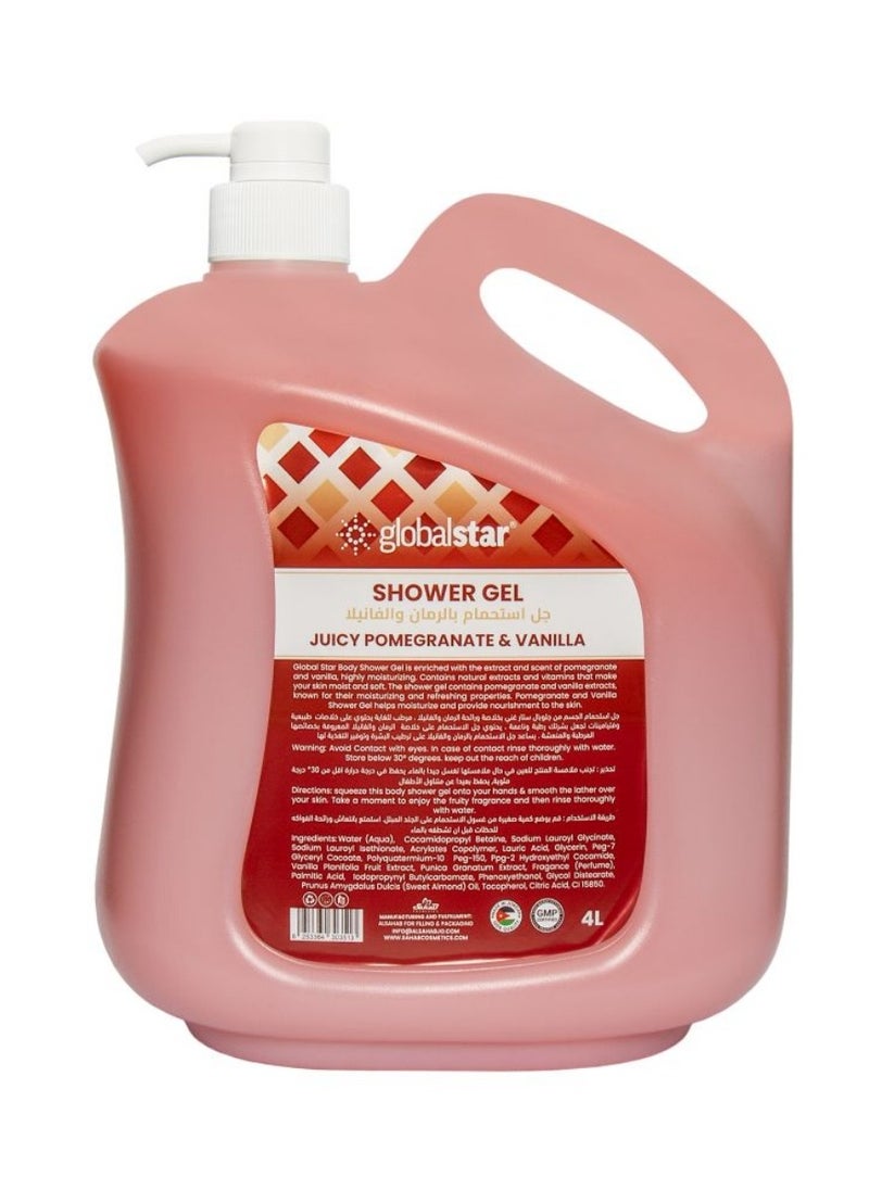 globalstar Globalstar Juicy Pomegranate & Vanilla Shower Gel 4L 