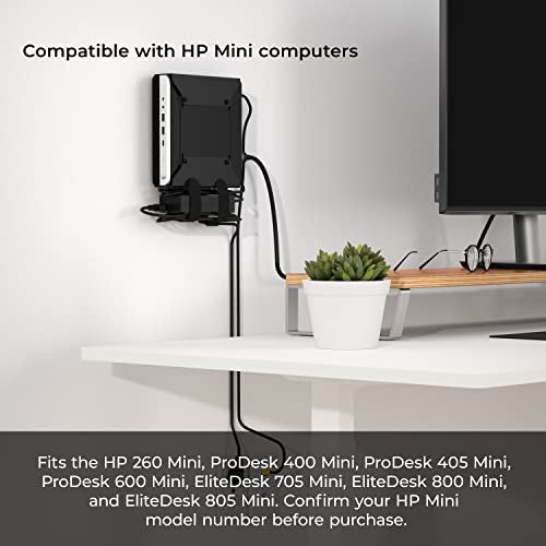 HumanCentric حامل HumanCentric VESA متوافق مع HP Desktop Mini و HP ProDesk Mini و HP EliteDesk Mini، يحل محل غلاف VESA المزدوج لأجهزة الكمبيوتر المكتبية الصغيرة v3، يمكن تركيبه على ذراع أو تحت المكتب أو على الحائط، 75x75mm، 100x100mm - Image 4