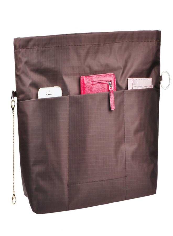 Vercord Handbag Purse Bag Insert Organizers Extra Thick Large Travel Handbag Organizer Coffee - Image 1