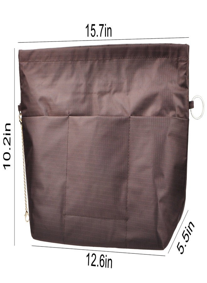 Vercord Handbag Purse Bag Insert Organizers Extra Thick Large Travel Handbag Organizer Coffee - Image 5