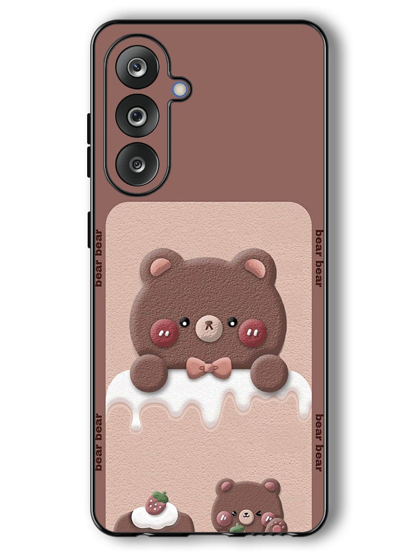 Theodor حافظة متوافقة مع سامسونج جالاكسي F36/ M36 6.7 بوصة حماية مضادة للصدمات غطاء بامبر دب فراولة - Image 1